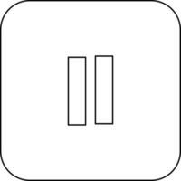 Push button icon in stroke for multimedia concept. vector