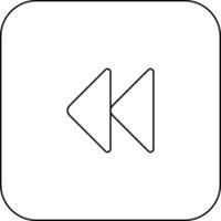 Stroke style of rewind button icon for multimedia. vector