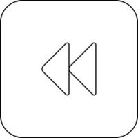 Stroke style of rewind button icon for multimedia. vector