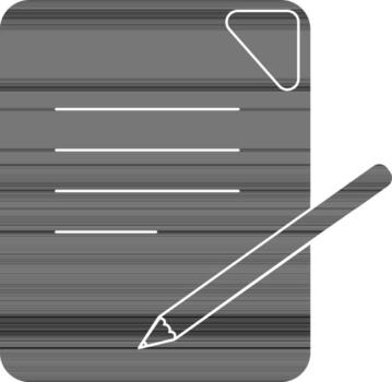 cuaderno icono con lápiz en negro para multimedia concepto. vector