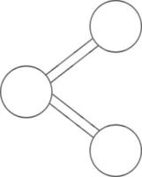 Symbol of share icon in stroke for multimedia cocept. vector