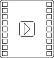 Video icon in stroke for multimedia concept. vector