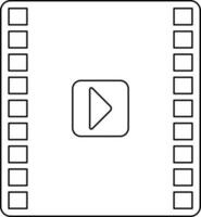 Video icon in stroke for multimedia concept. vector