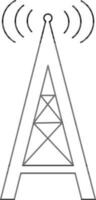 Illustration of cell phone tower icon in stroke. vector