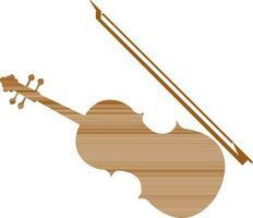 Brown violin and bow. vector