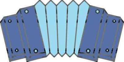 Flat Style Accordion Icon In Blue Color. vector