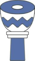 Vector Illustration of Djembe Drum In Blue And White Color.