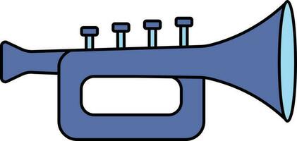 Flat Style of Trumpet Vector In Blue Color.