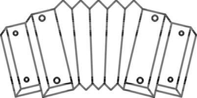 Flat Style Accordion Icon in Black Line Art. vector