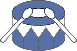 Drum Icon Or Symbol In Blue And White Color. vector