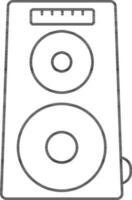 Isolated Speaker Icon In Black Line Art. vector