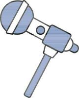 ilustración de micrófono icono en azul y blanco color. vector