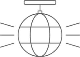 Disco Ball Icon In Black Thin Line Art. vector