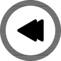 Rewind Button symbol for Music. vector