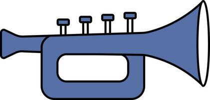 Flat Style of Trumpet Vector In Blue And White Color.