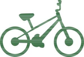 Green bicycle on white background. vector