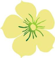 Beautiful yellow flower in flay style. vector