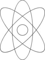 Black line art atomic structure icon. vector