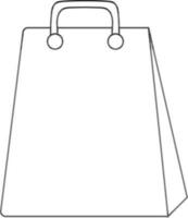 Isolated shopping bag made by black line art. vector