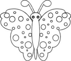 ilustración de un mariposa en negro línea Arte. vector