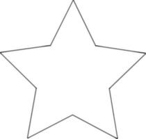 Black line art star icon in flat style. vector