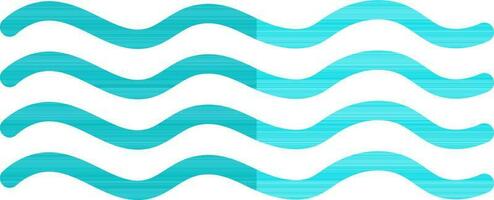 Flat style waves in blue color. vector