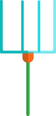 Isolated rake in flat style.