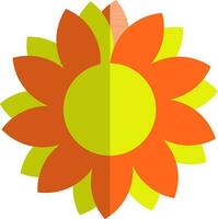 Yellow and orange flower icon. vector