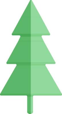 Green tree in flat style.