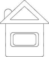 Isolated home in black line art. vector