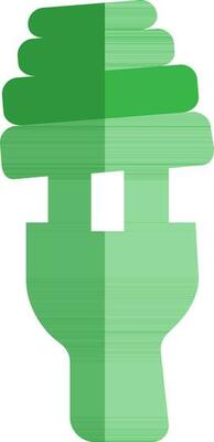 Flat style cfl bulb in green color.