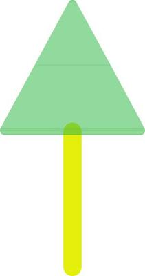 Green and yellow tree in flat style.