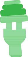 Flat style cfl bulb in green color. vector