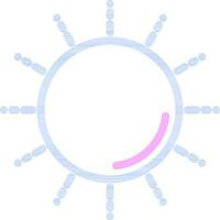 Sun Icon In Blue Outline. vector