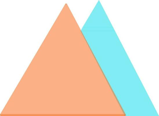 Orange and blue mountains in flat style.