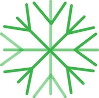 Green snowflake on white background. vector