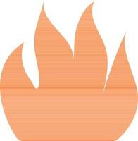 plano estilo fuego en naranja color. vector