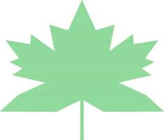 Green maple leaf in flat style. vector