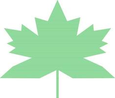 Green maple leaf in flat style. vector