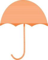 Isolated open umbrella in orange color. vector