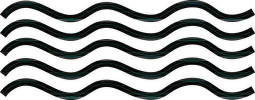 Black and white waves icon. vector