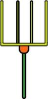 Isolated rake icon in flat style. vector
