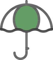 Umbrella Icon In Green And White Color. vector