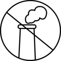 Stop Air Pollution Icon In Thin Line Art. vector