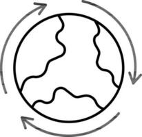 Recycle Globe Icon In Thin line Art. vector