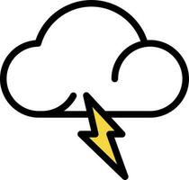 Vector Illustration of Thunderstorm In Yellow And White Color.