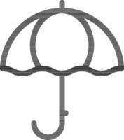 Umbrella Icon In Thin Line Art. vector