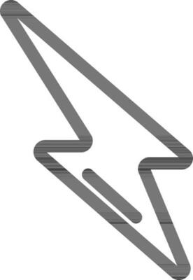 Lightning Bolt Icon In Black Line Art.