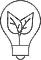 Eco Bulb Icon In Black Outline. vector