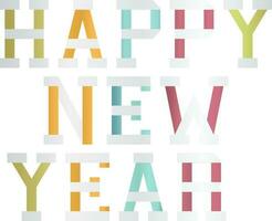 Happy new year text design. vector